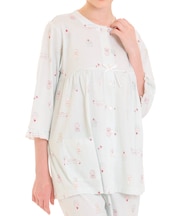 天竺スイーツベア7分袖パジャマ 上下セット ルームウェア 部屋着 綿100％ お肌に優しい やわらか 着心地がいい スイーツ柄 お菓子 くま かわいい 大人可愛い おしゃれ