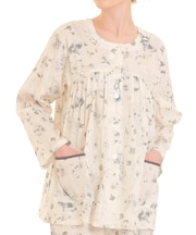 楊柳フラワーパジャマ 上下セット ルームウェア 部屋着 綿100% お肌に優しい 着心地がいい 草花柄 ナチュラル 上品 大人可愛い おしゃれ