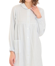 ダブルガーゼクラシカルストライプワンピース ネグリジェ ルームウェア 部屋着 綿100％ お肌に優しい やわらか 着心地がいい さわやか ストライプ 上品 かわいい 大人可愛い おしゃれ