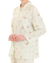 天竺ストロベリーカトラリーシャツパジャマ 上下セット ルームウェア 部屋着 綿100％ お肌に優しい やわらか 着心地がいい いちご 食器 上品 かわいい 大人可愛い おしゃれ