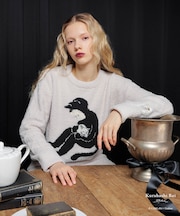 くらはしれいモールニットノワールエブラントップス トップス単品 部屋着 ルームウェア コラボレーションアイテム くらはしれい 猫 あたたか ふわふわ かわいい おしゃれ モールニット 着心地がいい