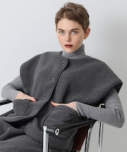 プードルフリースベスト 羽織 単品 部屋着 ルームウェア やわらか 厚手 あったか 防寒 シンプル 大人かわいい おしゃれ
