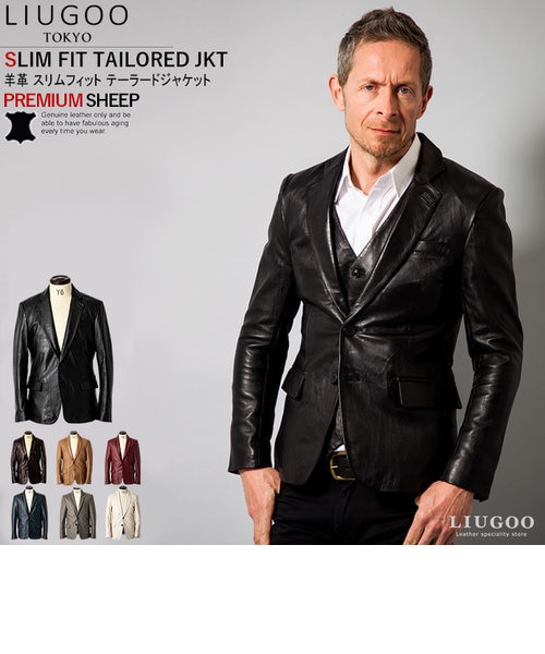 Woolrich / テーラードジャケット/L/レザー 本革 スリムフィットレザーテーラードジャケット メンズ TLD01A
