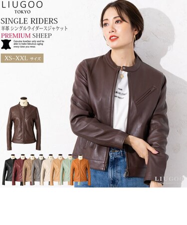 本革 シングルライダースジャケット レディース SRS02LA