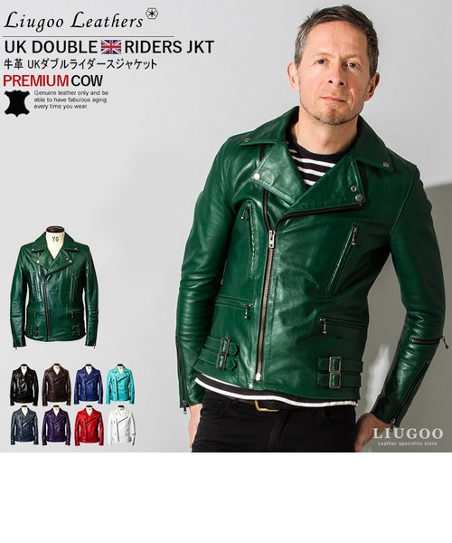 vibecaコラボ】VALLET 本革 ダブルライダースジャケット メンズ