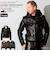本革 高機能防寒仕様襟ボアハイネックシングルライダースジャケット メンズ  SRYCW01C