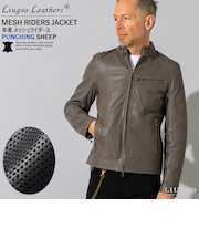 Liugoo Leathers 本革 メッシュレザー シングルライダースジャケット SRS15A