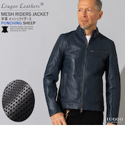 Liugoo Leathers 本革 メッシュレザー シングルライダースジャケット SRS15A