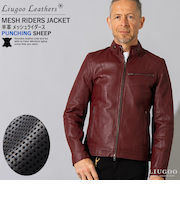 Liugoo Leathers 本革 メッシュレザー シングルライダースジャケット SRS15A