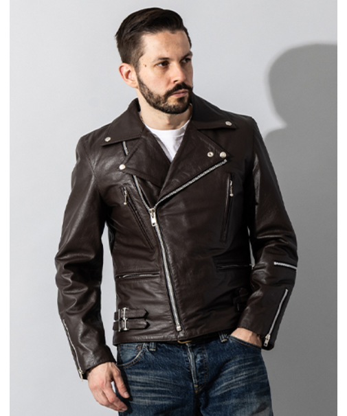 Liugoo Leathers 本革 UKダブルライダースジャケット 着脱ライナー DRY02BFA
