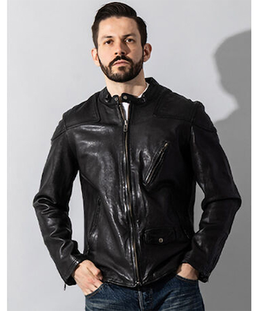 Liugoo Leathers 本革 フルベジ ビンテージ仕上げ シングルライダース SRS25A