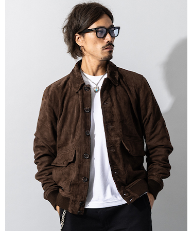 Liugoo Leathers 本革 スエードブルゾン A-1フライトジャケット MIL10A