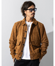 Liugoo Leathers 本革 スエードブルゾン A-1フライトジャケット MIL10A