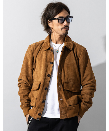 Liugoo Leathers 本革 スエードブルゾン A-1フライトジャケット MIL10A