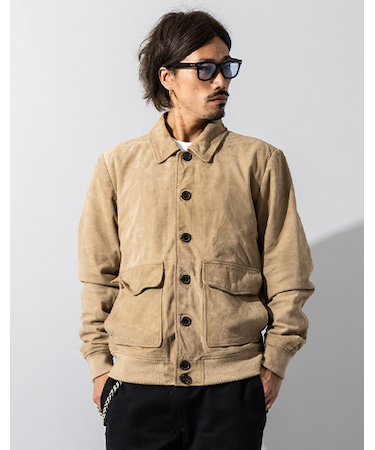 Liugoo Leathers 本革 スエードブルゾン A-1フライトジャケット MIL10A