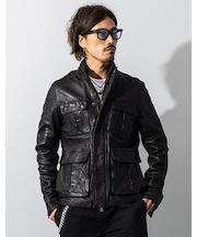 Liugoo Leathers 本革 フルベジ ビンテージ仕上げ M-65タイプ SFJ24B