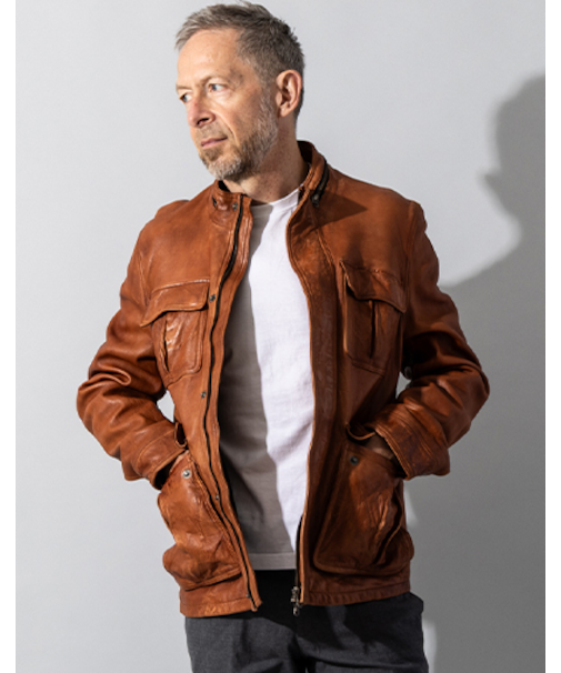 Liugoo Leathers 本革 フルベジ ビンテージ仕上げ M-65タイプ SFJ24B