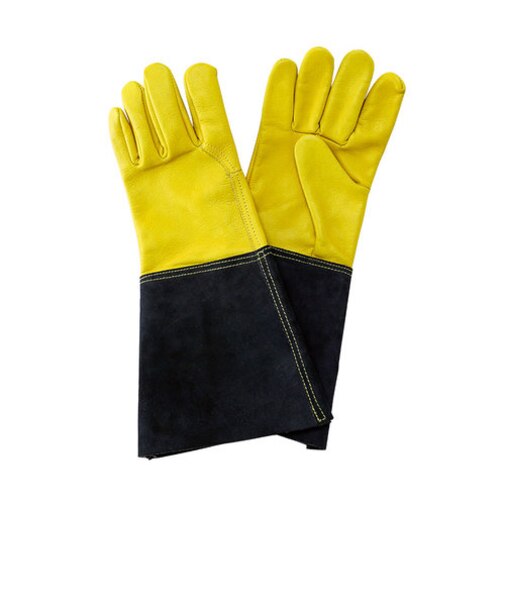 Luxury Leather Gauntlet Gloves，Mens Large