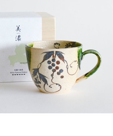 織部葡萄マグカップ