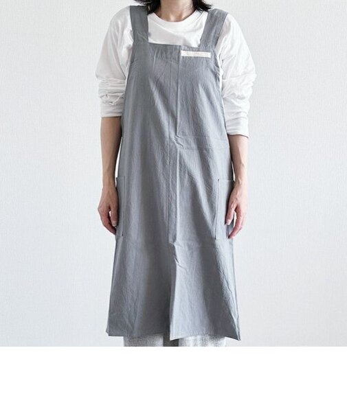 ナチュラルエプロン グレー