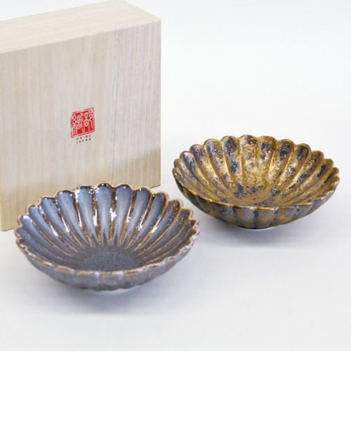 吟釉 輪花鉢ペア