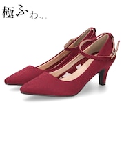パンプス 結婚式 ストラップ 痛くない 二次会 パーティ 太ヒール 6センチヒール レース アンクルストラップ 19038 極ふわっ Parade レディース