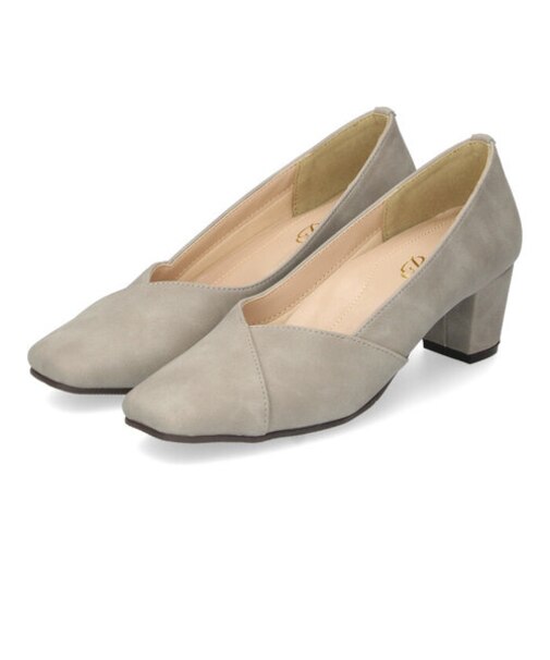 パンプス ローヒール 黒 チャンキーヒール 痛くない ヒール ブラック スムース ヌバック レザー調 太ヒール スクエアトゥ 極ふわっ 21115 Parade