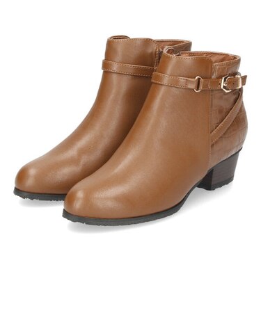 レインブーツ レディース ショート おしゃれ ヒール 3902 Parade 黒 防水 軽量 通勤 ベルト 4cmヒール 太めヒール レインシューズ クロコ型押し 靴