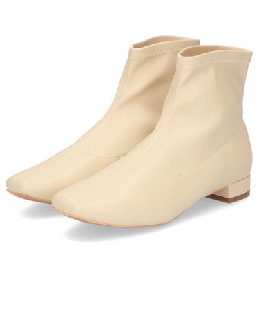 ショートブーツ レディース ローヒール 黒 ブラック 白 ホワイト アイボリー 靴 シューズ 6420 スクエアトゥ カジュアル Parade REALTA