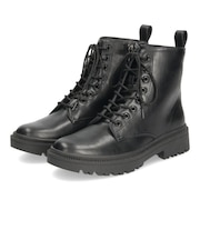 レースアップ ショート ブーツ レディース ハイカット タンクソール 厚底 防水 14903 Parade 紐 靴 黒 ブラック ブラウン 合皮 ラウンドトゥ 編み上げ ワークブーツ