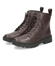 レースアップ ショート ブーツ レディース ハイカット タンクソール 厚底 防水 14903 Parade 紐 靴 黒 ブラック ブラウン 合皮 ラウンドトゥ 編み上げ ワークブーツ