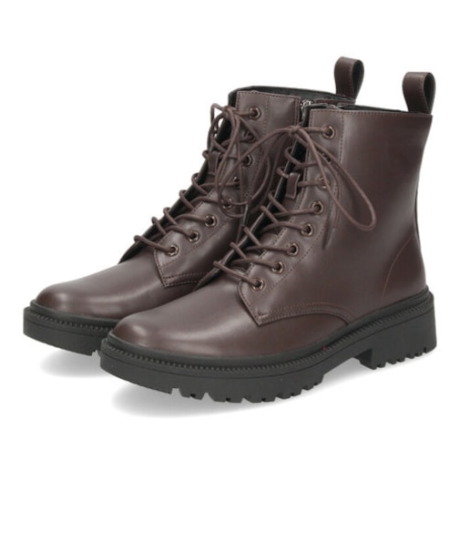 レースアップ ショート ブーツ レディース ハイカット タンクソール 厚底 防水 14903 Parade 紐 靴 黒 ブラック ブラウン 合皮 ラウンドトゥ 編み上げ ワークブーツ