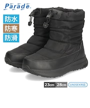 ウインターブーツ メンズ レディース ブーツ スノーブーツ 防水 防滑 防寒  軽量 ブラック 黒 靴 Parade 982902 雨 雪 冬