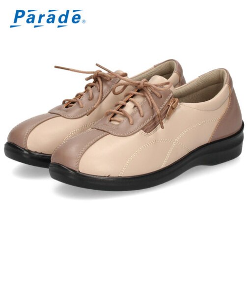 レディース コンフォートシューズ ファスナー付き 防滑 クッション性  屈曲性 軽量 幅広 4E ゆったり ウォーキングシューズ 981401 Parade