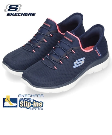 スケッチャーズ スリップインズ レディース スニーカー スリッポン ネイビー/ピンク ラベンダー 150123 SKECHERS 靴 セール