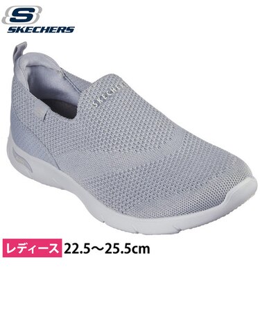 スケッチャーズ スニーカー レディース スリッポン 靴 ブラック グレー ナチュラル 黒 SKECHERS アーチフィット リファイン 104545
