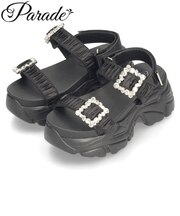 サンダル レディース 厚底 ぺたんこ ベルト スポサン スポーツサンダル 2本ベルト 歩きやすい キレイめ アウトドア フェス Parade 415