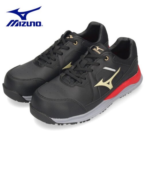 安全靴 ミズノ オールマイティ HWII 11L 紐 ローカット F1GA2400 09 ブラック ホワイト 幅広 EEE メンズ