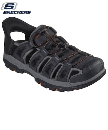 スケッチャーズ スリップインズ サンダル メンズ スポーツサンダル SKECHERS 205187 ブラック チョコレート 普通幅