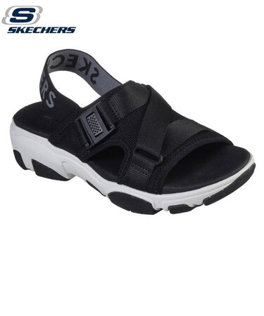 スケッチャーズ サンダル レディース スポーツサンダル 厚底 黒 SKECHERS ダディー オー ディブス 163051 BLK ブラック スポサン 普通幅