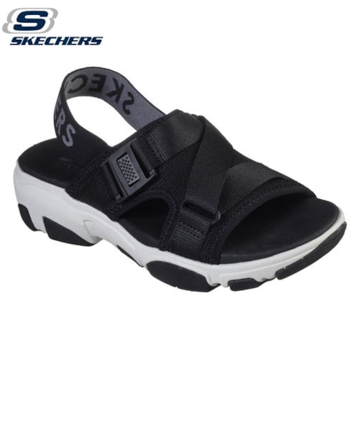 スケッチャーズ サンダル レディース スポーツサンダル 厚底 黒 SKECHERS ダディー オー ディブス 163051 BLK ブラック スポサン 普通幅