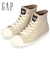 GAP スニーカー 防水 レインシューズ レディース 靴 ギャップ GPL22355 ブラック ベージュ ネイビー ゴムひも 履きやすい ハイカット 黒 紺