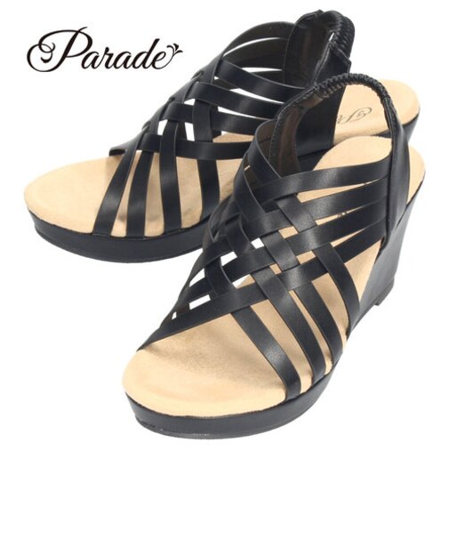 サンダル レディース 靴 ウェッジソール グラディエーター ストラップ 美脚 シンプル 安定感 歩きやすい ZTS7238 パレード Parade