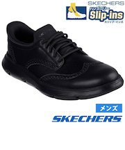 スケッチャーズ スリップインズ メンズ ガルザ カービン 革靴 スニーカー スリッポン ゴム紐 SKECHERS 本革 ノーマル幅
