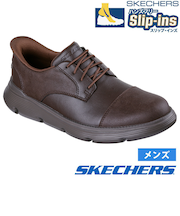 スケッチャーズ スリップインズ メンズ ガルザ カービン 革靴 スニーカー スリッポン ゴム紐 SKECHERS 本革 ノーマル幅