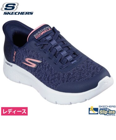 スケッチャーズ スリップインズ スニーカー 靴 レディース 幅広 ワイドフィット ネイビーピンク 紺 グレー ゴーウォーク フレックス 124842W