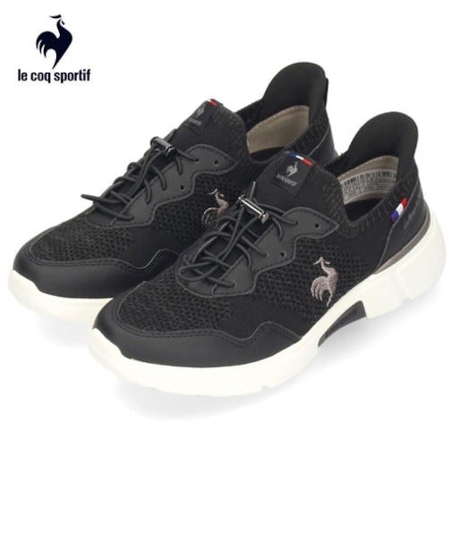 ルコック スポルティフ レディース スリッポン ワイド 3E LCS ロワール ブラック ホワイト ベージュ ゴム紐 さっと履ける 軽量 消臭 はっ水