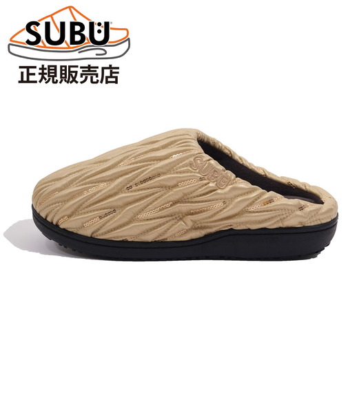 SUBU サンダル スブ 冬用サンダル レディース スリッポン 秋冬 スリッパ ルームシューズ 外履き 内履き あったかい サボ ハレモケモ HR1 HR2 HR3 ブラック ゴールド シルバー 黒 スパンコール 【正規販売店】