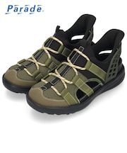 メンズ サンダル かかと付き 手を使わず履ける シューズ カジュアル おしゃれ 履きやすい ハンズフリー 靴 スポーツサンダル グルカサンダル 黒 パレード 70603 70604 70612 70613 Parade