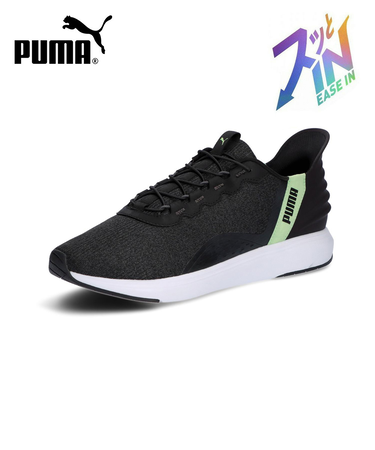 プーマ スニーカー メンズ スリッポン 厚底 ハンズフリー 黒 紺 PUMA ソフトライド クルーズ イーズイン ランニングシューズ 軽量 ワイド幅 311997
